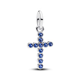 Charm Pandora Me/Moments Funkelndes Blaues Kreuz aus 925er Silber, 794063C01